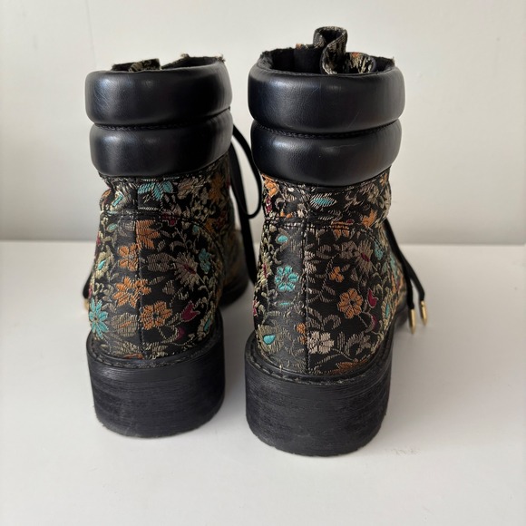 Sam Edelman Darrah‎ Floral Jacquard Lace Up Ankle Boots Size 7.5M - Picture 7 of 16